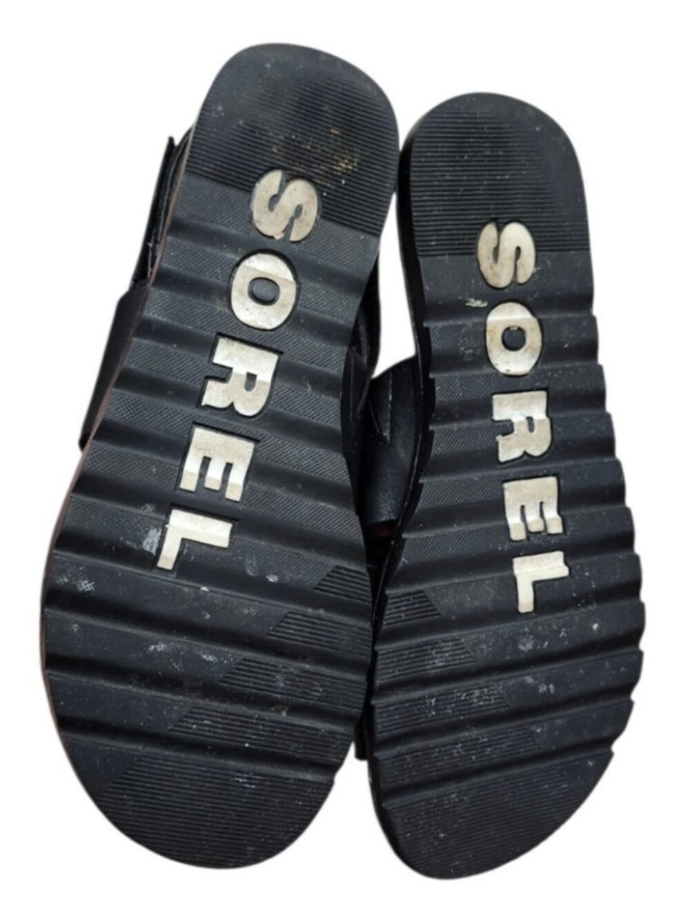 Sorel Ella II Crisscross Black Leather Sandals Women's US 7.5 Comfort Slingback - Picture 8 of 10